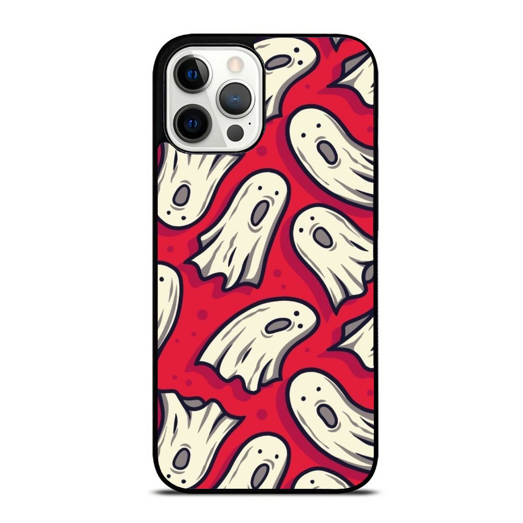 Ghost Pattern Red Bg Iphone Case